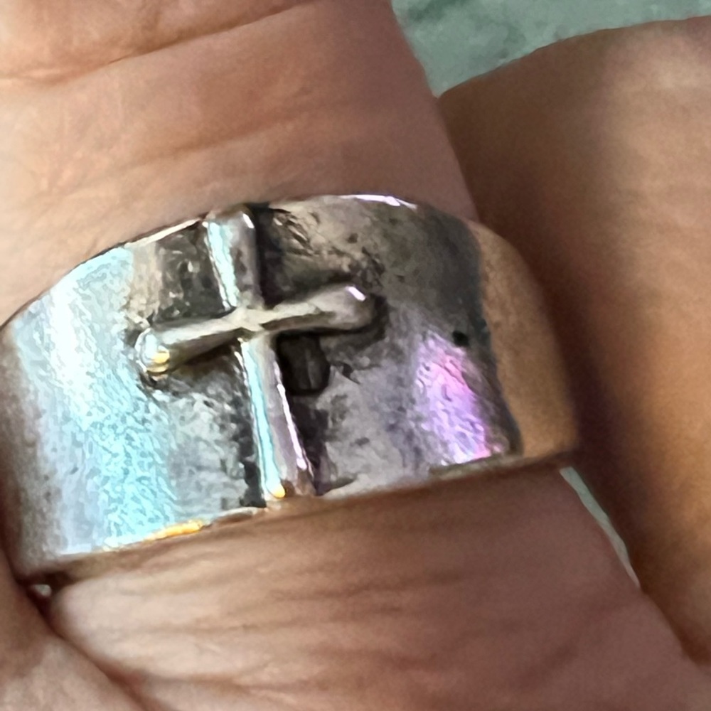 Silver Cross Ring - image 5